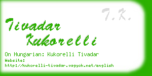 tivadar kukorelli business card